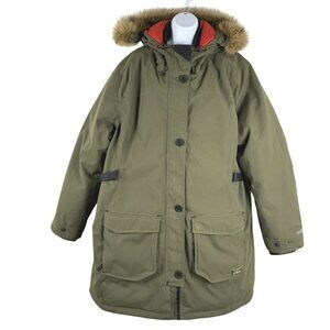 L.L. Bean Maine Mountain Parka Down Coat Womens 3X Green Faux Fur Tek CJ-2207